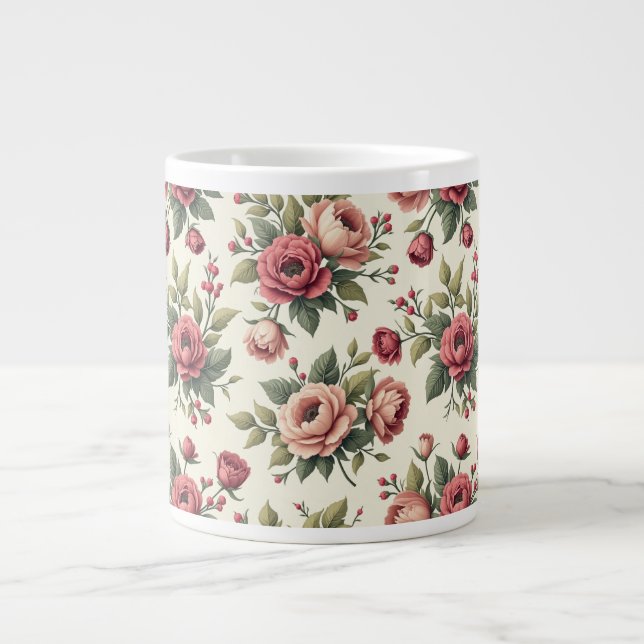 French Vintage Chic Giant Coffee Mug (Front)