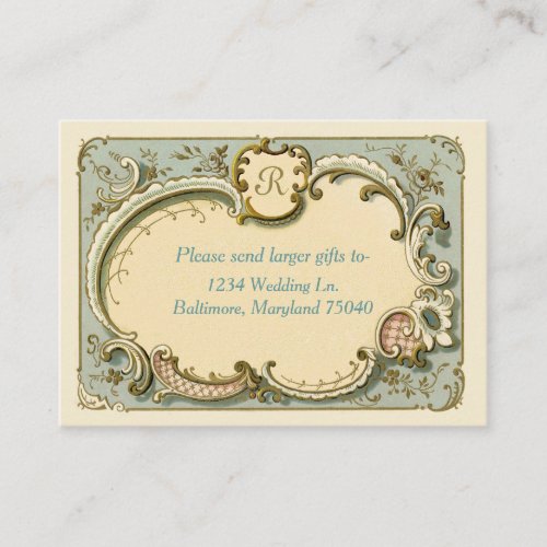 French Vintage Custom Bridal Shower Enclosure Card