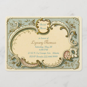 French Vintage Custom Bridal Shower Invitation