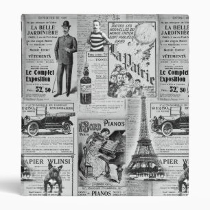 French Vintage Eiffel 3 Ring Binder