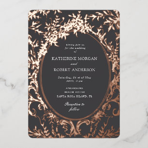 French Vintage Elegant Floral Wedding Foil Invitation