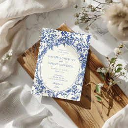 French Vintage Elegant Floral Wedding Invitation