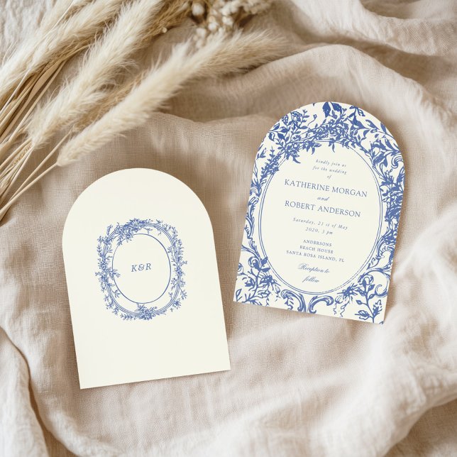 French Vintage Elegant Floral Wedding Invitation (Creator Uploaded)