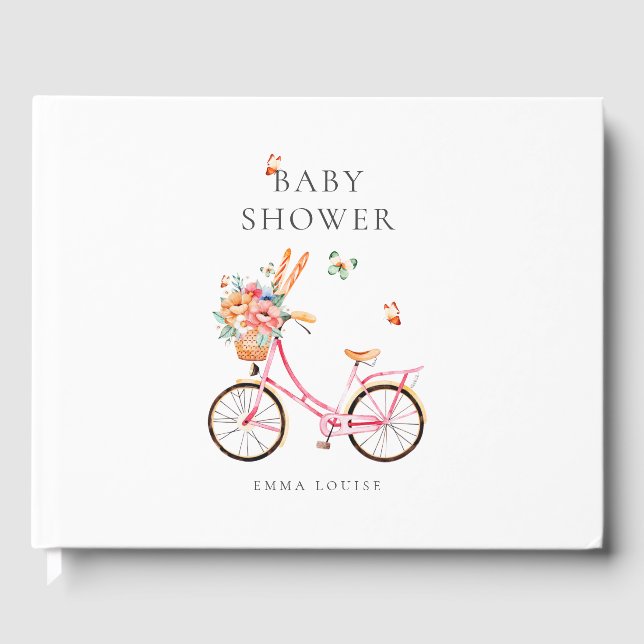 French Vintage Envelope With Flowers  Guest Book (Front)