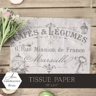 French Vintage Ephemera Boutique Tissue Paper
