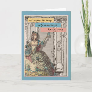 French Vintage Fashion Fantasc Birthday Card