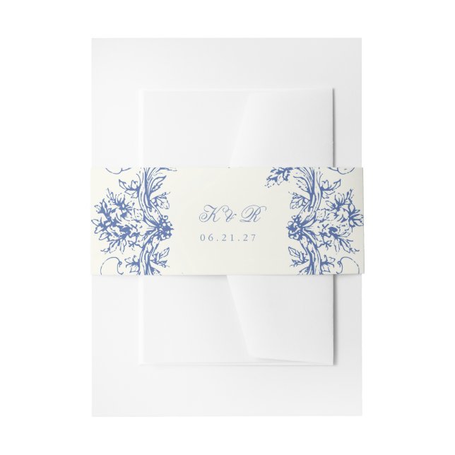 French Vintage Floral Wedding Belly Band (Front Example)