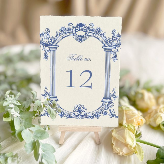 French Vintage Floral Wedding Table Number (Creator Uploaded)
