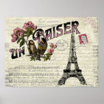 French Vintage Love  Poster at Zazzle