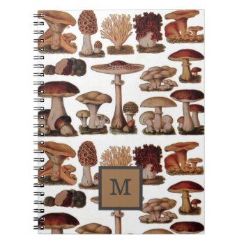French Vintage Mushroom Woodland Botanical Notebook by cranberrysky at Zazzle
