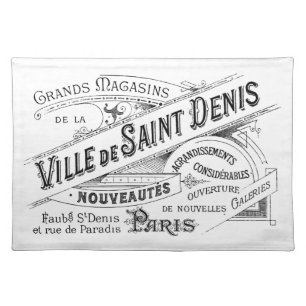 French Vintage Paris romantic advertisement Cloth Placemat