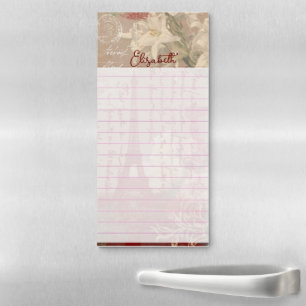 French vintage personalized magnetic notepad