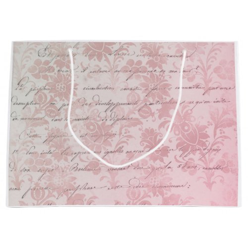 French Vintage Pink Floral Large Gift Bag