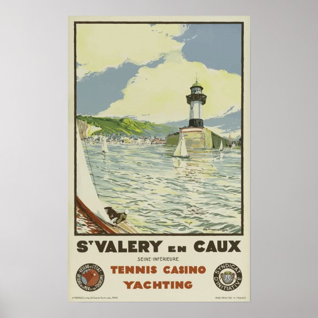 French Vintage Railway Travel Poster  St Valery (Front)