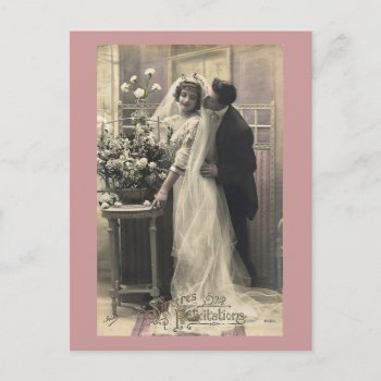 French Vintage Romantic Love Wedding Postcard by FrenchFlirt at Zazzle