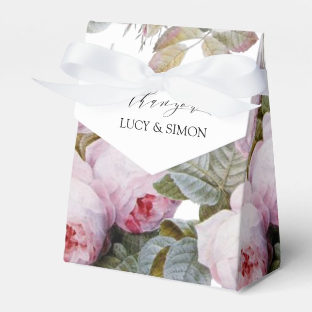 French Vintage Roses Favor Box (Front Side)