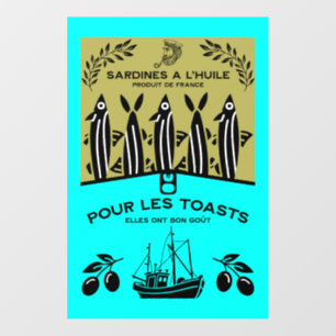 French Vintage Sardine Kitchen Wall Decal