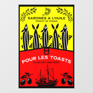 French Vintage Sardine Kitchen Wall Decal