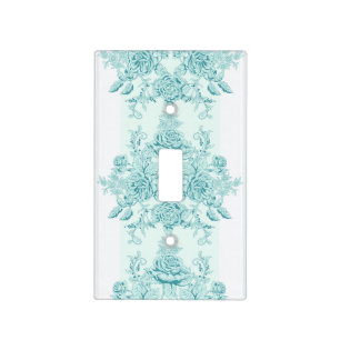 French,Vintage,shabby chic,pattern,victorian,turqu Light Switch Cover
