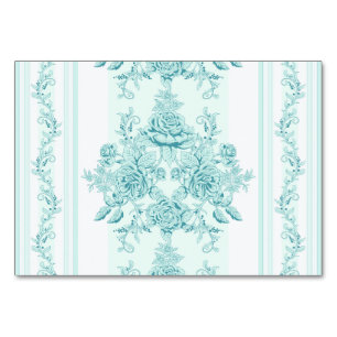 French,Vintage,shabby chic,pattern,victorian,turqu Table Number