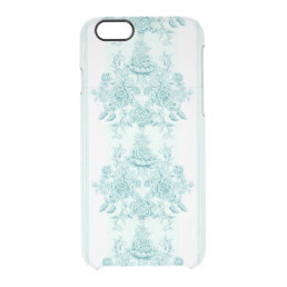 French,Vintage,shabby chic,pattern,victorian,turqu Clear iPhone 6/6S Case
