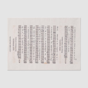 French Vintage Sheet Music The Birds Decoupage