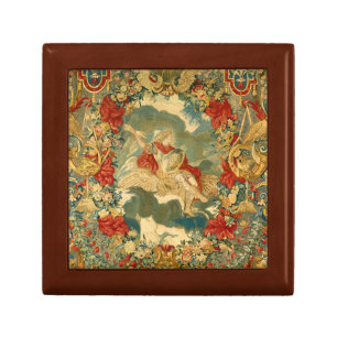 French Vintage Tapestry Pattern Jewel Tone Elegant Gift Box
