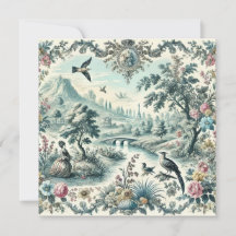 French vintage toile Card