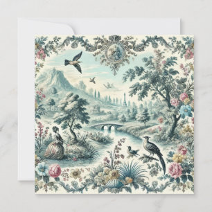 French vintage toile Card