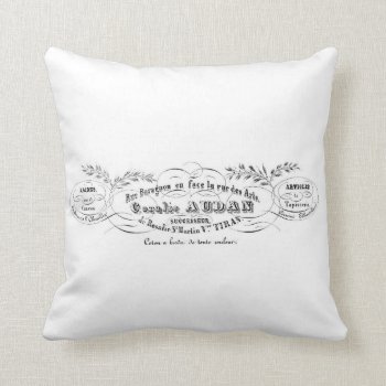 French Vintage Typography Shabby Chic Cushion by VintageImagesOnline at Zazzle