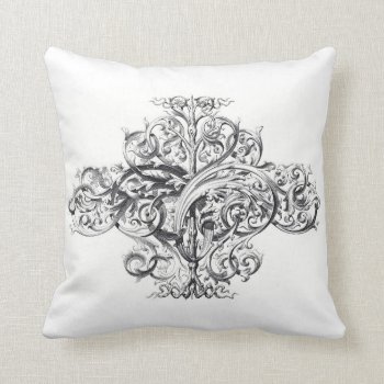 French Vintage Typography Shabbychic Cushionscroll Throw Pillow by VintageImagesOnline at Zazzle