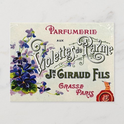 French Violette Perfume Label Postcard