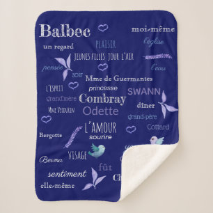 French vocabulary of Proust - chalkboard Sherpa Blanket