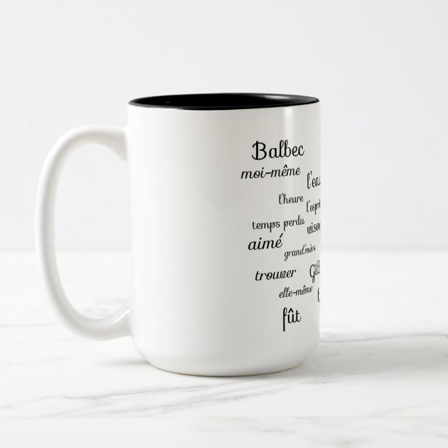 French vocabulary of Proust Two-Tone Coffee Mug (Left)