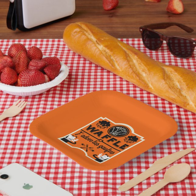 French Waffles Paper Plates (Picnic)