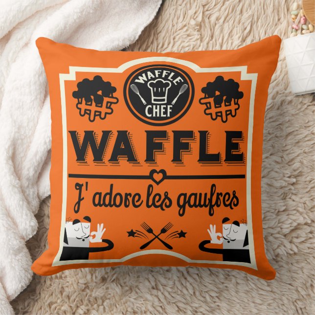 French Waffles Throw Pillow (Blanket)