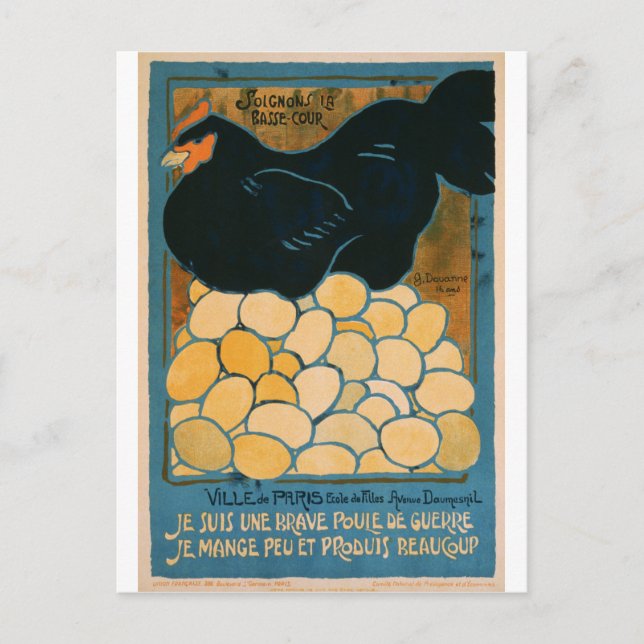 French War Propaganda Poster - Good Hen Postcard (Front)