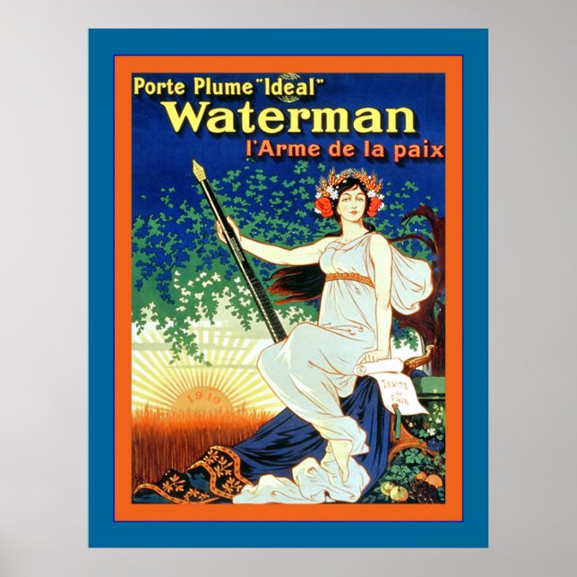 French Waterman Pen ~ Vintage Advertising Poster (Front)