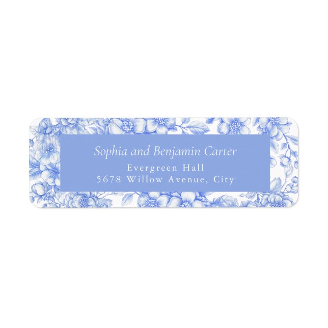 French Wedding Floral Something Blue Label (Front)