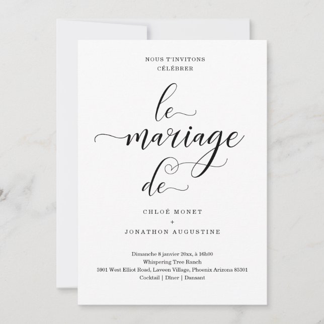 French Wedding Invitation (Front)