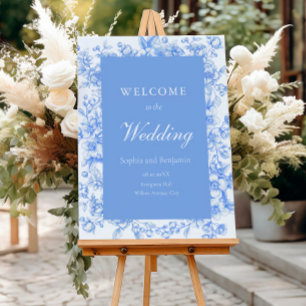 French Wedding Welcome Sign Floral Something Blue
