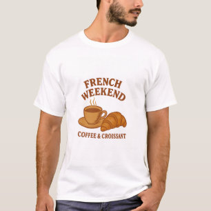 French Weekend Tee – Coffee & Croissant