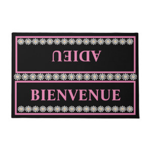 French welcome farewell bienvenue adieu doormat