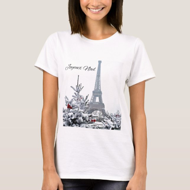 French White Christmas T-Shirt (Front)