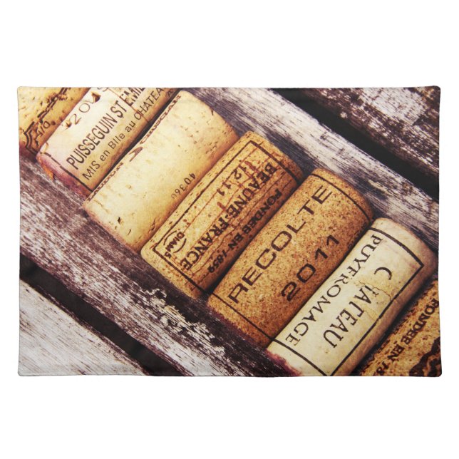 French wine bottle corks cloth placemat (Front)