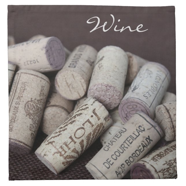 french wine bottle corks napkin (Front)