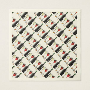French Wine Glass Theme  Party Paper Napkins