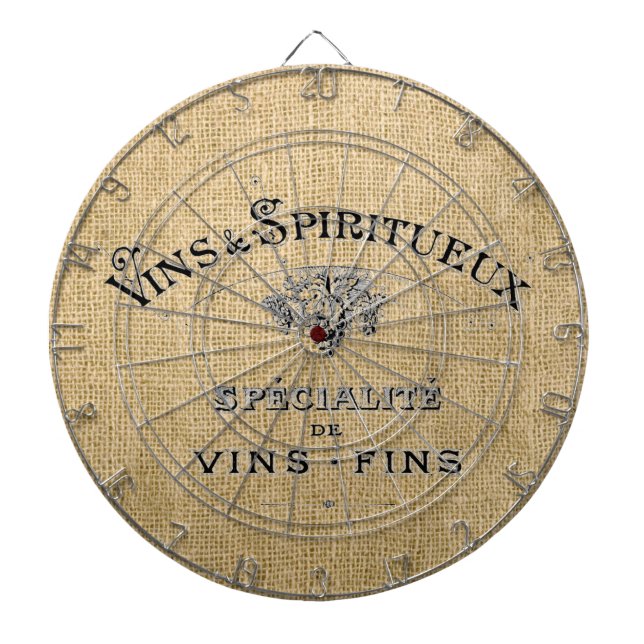French Wine on Burlap Dart Board (Front)