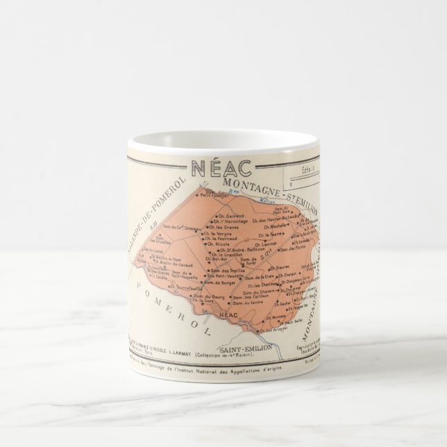 French Wines Colorful Map Coffee Mug (Center)