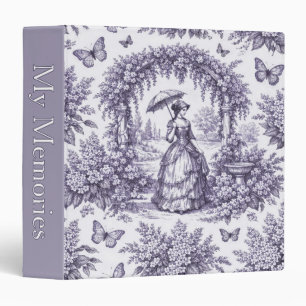 French Woman In a Garden Toile de Jouy 3 Ring Binder